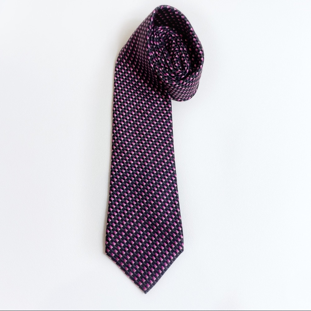 Countess Mara Back & Pink Silk Tie
